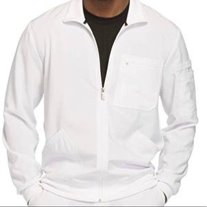 Infinity Men's Zip Front Scrub Jacket (White)